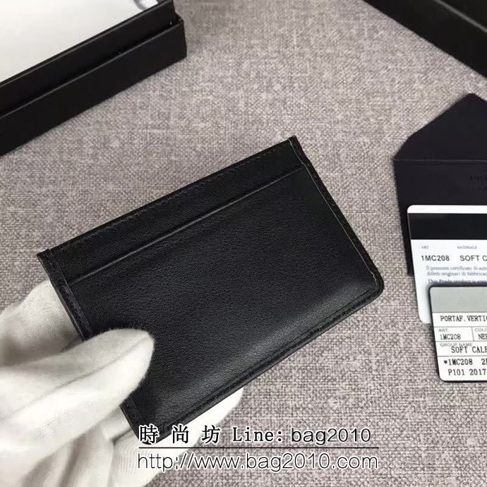 PRADA普拉達 專櫃最新款式 頂級原單納帕牛皮 三層信用卡夾 1MC208 DD1711